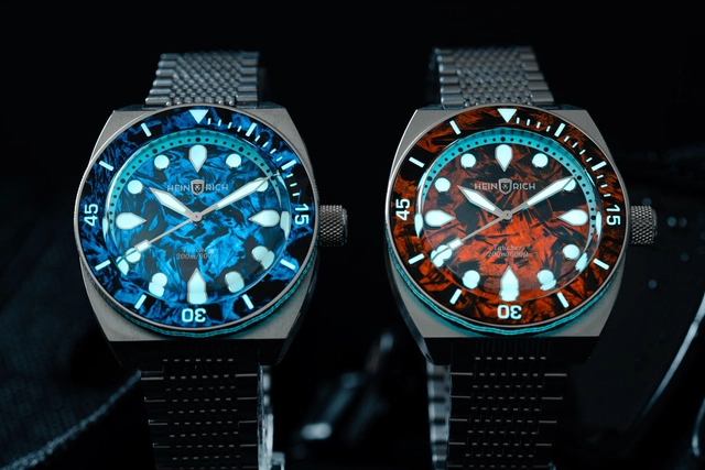 Heinrich: Taucher 1 Lume-Infused Forged Carbon Version Nachtaufnahme