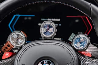 Die Sportsman Chronographe Automatic gibt es mit grauem und blauem Blatt sowie mit Leder oder Milanaiseband