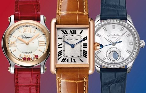 Drei Uhren von Chopard, Cartier und Glashütte Original