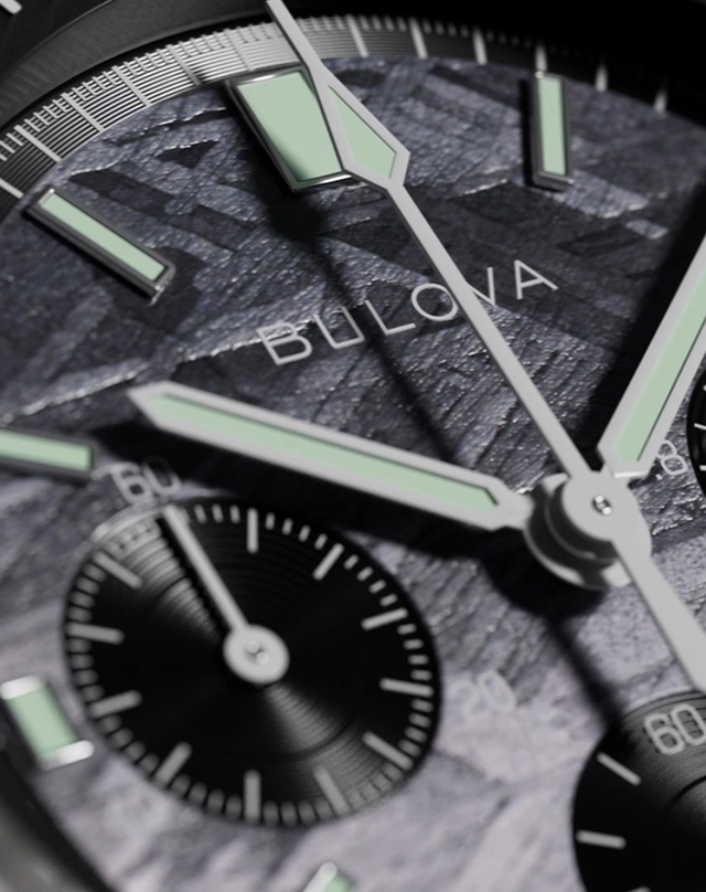 Meteoriten-Zifferblatt der Bulova Lunar Pilot Meteorite Limited Edition