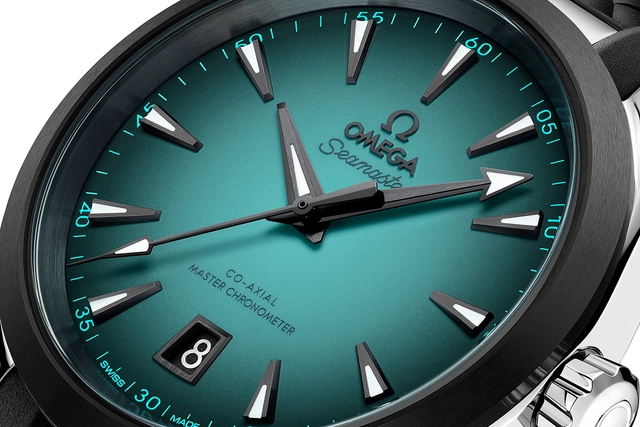 Omega Seamaster Aqua Terra Turquoise, Referenz 220.32.38.20.03.001, Zifferblatt Close-up