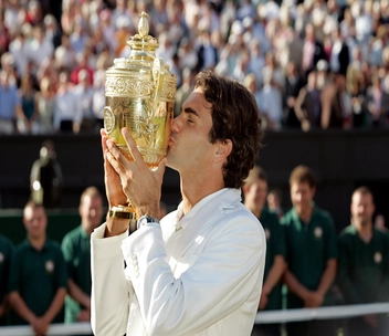 Roger Federer Wimbledon Finale 2007 mit Rolex