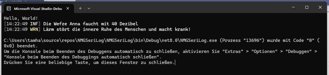 Die Logdaten erscheinen in der Kommandozeile (Bild 3) Die Logdaten erscheinen in der Kommandozeile (Bild 3)