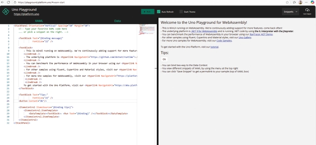  Uno-Playground zum Testen von XAML-Code (Bild 4)