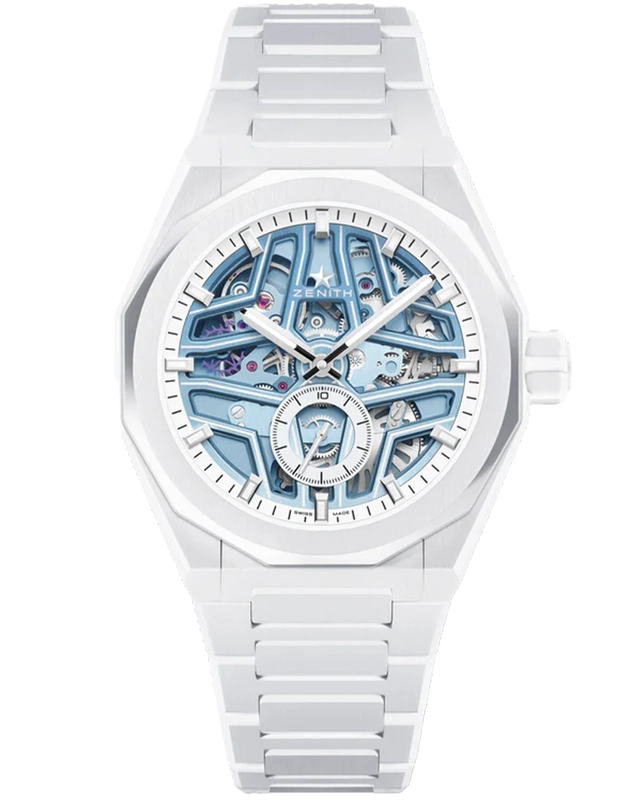Zenith X Time + Tide – Defy Skyline Skeleton White Surfer Ceramic Zenith X Time + Tide – Defy Skyline Skeleton White Surfer Ceramic, Keramikuhr mit skelettiertem Zifferblatt