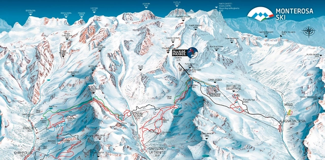 Pistenplan Monterosa Ski.