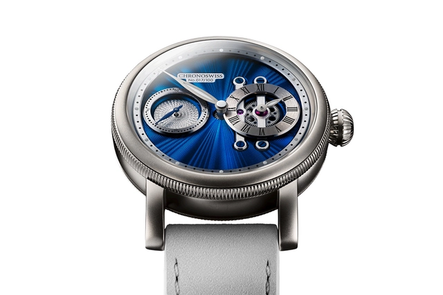 Chronoswiss_StrikeTwo_StellarBlue_Zifferblatt Chronoswiss StrikeTwo StellarBlue, Zifferblatt in Blau