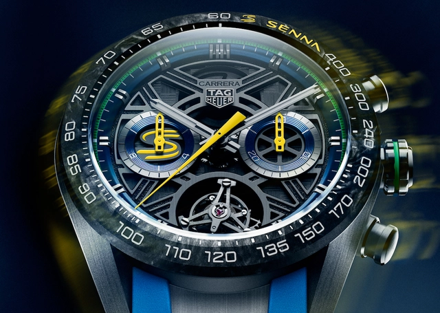 Zifferblatt der TAG Heuer Carrera Chronograph Tourbillon X Senna