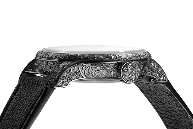 Louis Erard Gravee, Gehäuse und Krone Profil seitlich