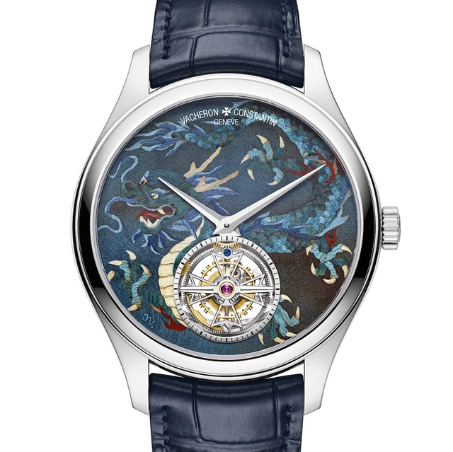 Gesamtansicht der Vacheron Constantin Les Cabinotiers Le Temps Divin Guardians Azure Dragon