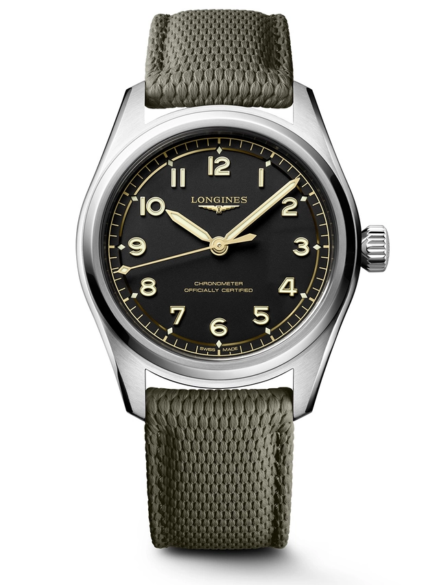 Longines Spirit Pilot, Referenz L3.809.4.53.9, Uhr mit Textilband in Khaki