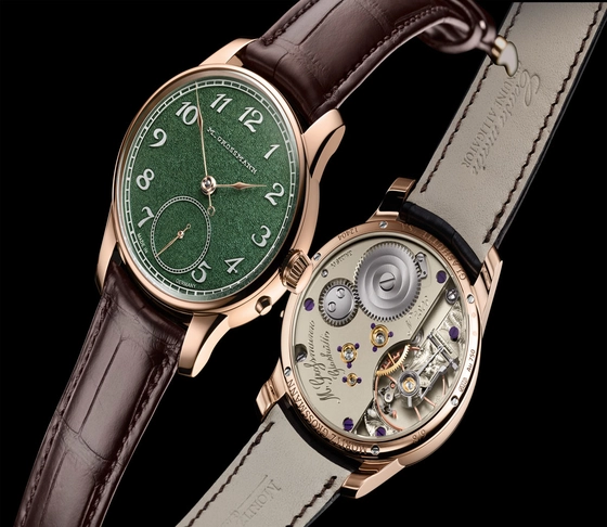 Moritz Grossmann Tremblage Green in Roségold vorn und hinten