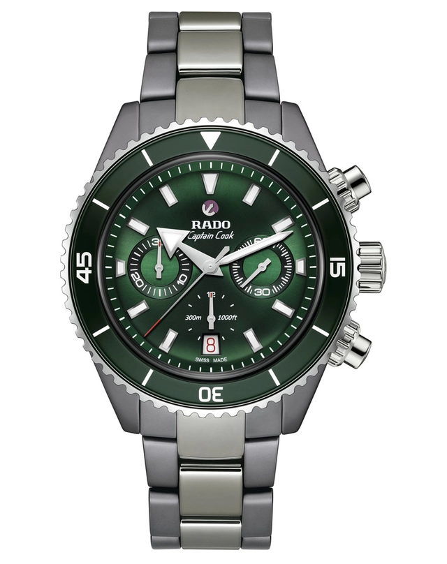 Rado Captain Cook High-Tech Ceramic Chronograph mit grünem Zifferblatt Rado Captain Cook High-Tech Ceramic Chronograph mit grünem Zifferblatt