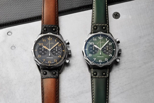 Junghans Pilot Chronoscope poliert Duo Junghans Pilot Chronoscope poliert Duo