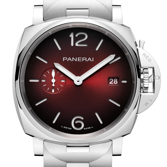 rotes Zifferblatt der Panerai Luminor Due PAM01539