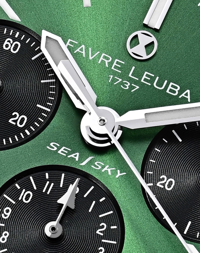 Favre Leuba Sea Sky Revival grün Zifferblattdetail