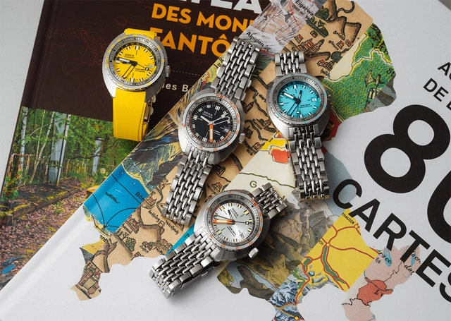 Doxa SUB 250T GMT, vier Uhren