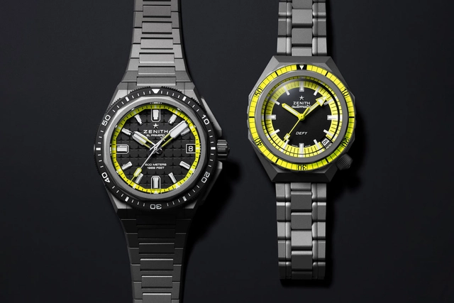 Zwei Uhren, „Shadow Editions“ der Zenith Defy Extreme Diver und der Defy Revival Diver 