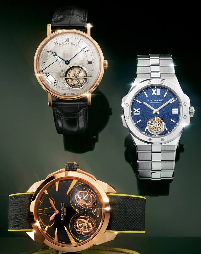 Auswahl Modelle mit Tourbillon: Jacob & Co. Gotham City, Breguet Tourbillon Extra-Plat 5377, Chopard Alpine Eagle Flying Tourbillon