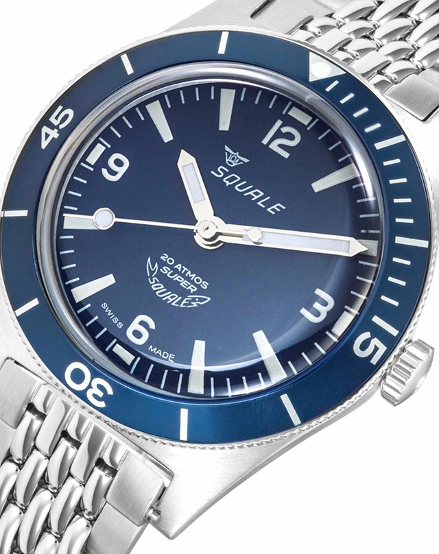 Squale: SuperSquale Numerals Blue Bracelet