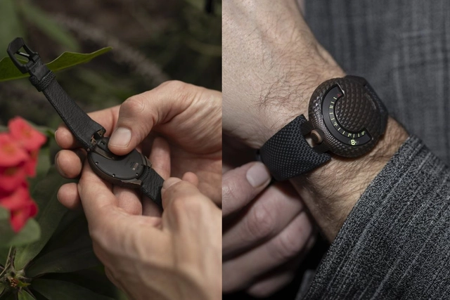 Ziehvorrichtung auf der Rückseite der Urwerk UR-101 T-Rex