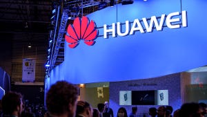 Huawei logo sign at event
