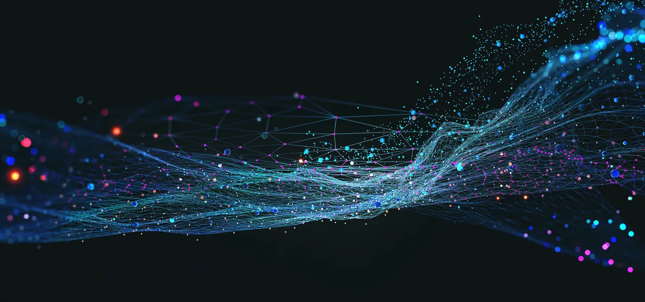 Blockchain 3D illustration. Information Waves and the Global Database. Neural networks and artificial intelligence. Blockchain 3D illustration. Information Waves and the Global Database. Neural networks and artificial intelligence.