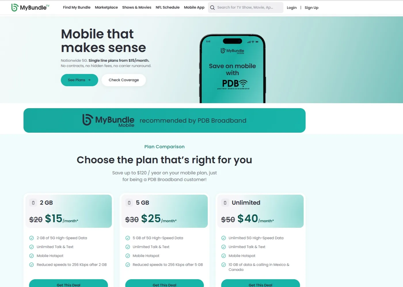 (Source: MyBundle) A mockup of how MyBundle Mobile and an ISP partner would share branding. The ISP shown here is a fictional brand used for demonstration purposes. (Source: MyBundle) A mockup of how MyBundle Mobile and an ISP partner would share branding. The ISP shown here is a fictional brand used for demonstration purposes.