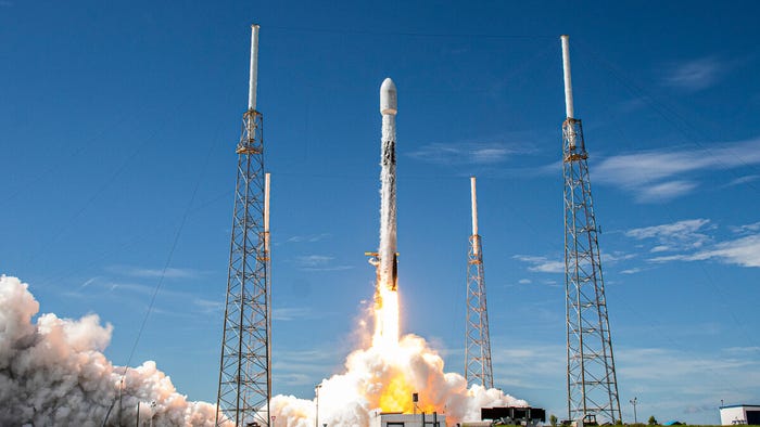 Full speed ahead: SpaceX Falcon 9 take off carrying Starlink satellite payload - according to a Tweet from Elon Musk, Starlink speeds are doubling. (Source: Space X on Flickr)