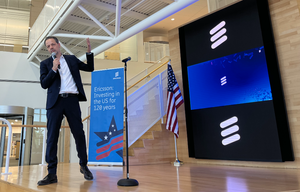 Ericsson's Yossi Cohen speaks at a recent Ericsson event in Texas. 