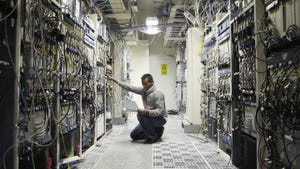 Technician in data center