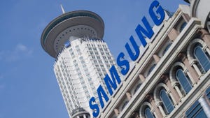 Samsung logo on building in Shanghai, China