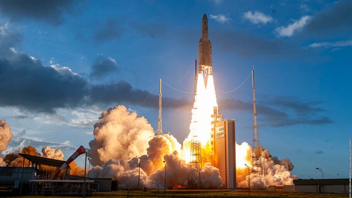 Lift off: The launch was the sixth successful mission of 2021 with two telecommunications satellites put into orbit for Embratel and Eutelsat. (Source: Arianespace)