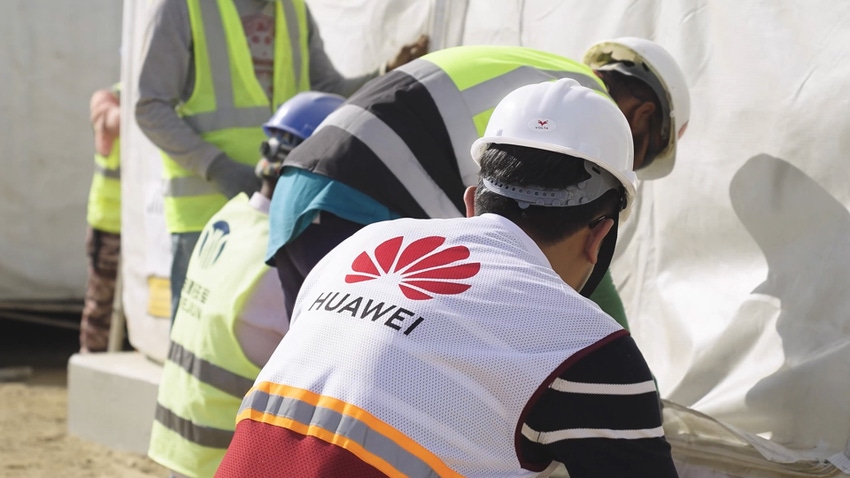A Huawei technician during the construction of Saudi Arabia's Red Sea Project