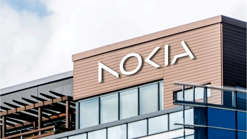 Nokia logo on a building.