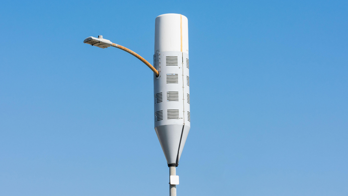 Small cells can sit atop light poles. (Source: Michael Vi/Alamy Stock Photo.)