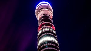 BT tower at night