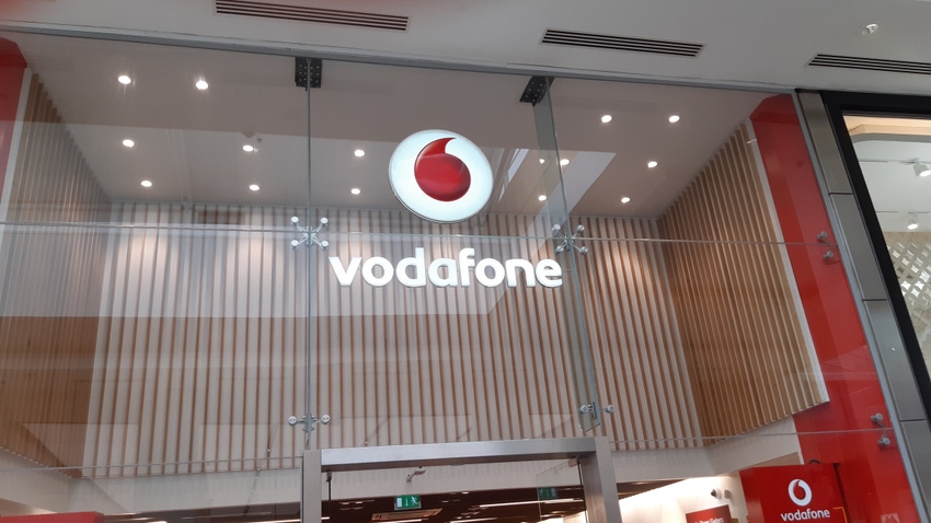 Vodafone logo on shopfront
