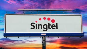 Singtel logo on a billboard