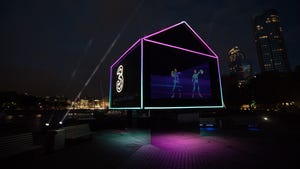 Three's holographic house display