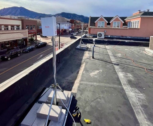 FreedomFi said it is testing an outdoor 5G small cell near its offices in Boulder, Colorado. (Source: FreedomFi)
