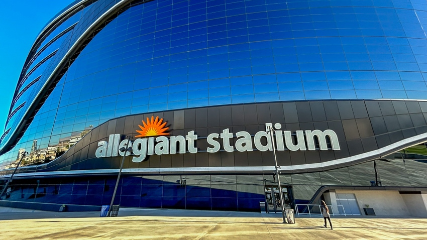 Close up of Allegiant Stadium