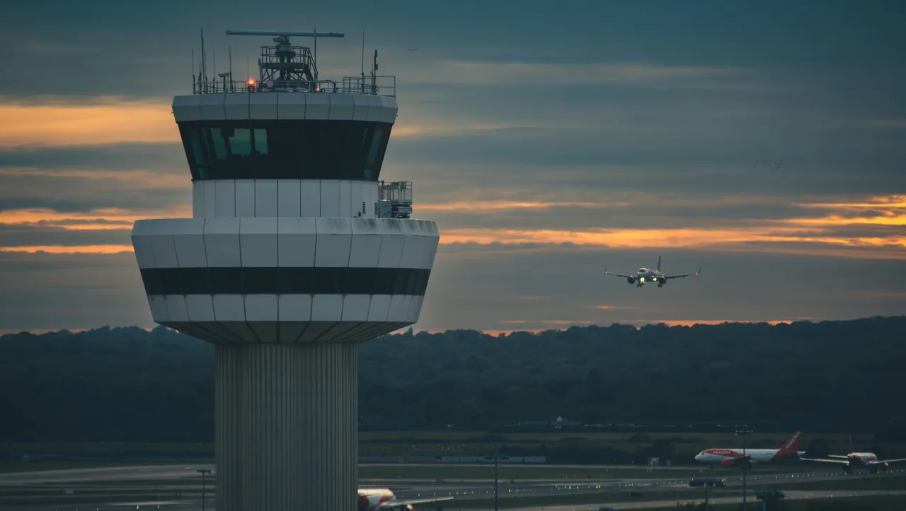 London's Gatwick Airport at dusk London's Gatwick Airport at dusk