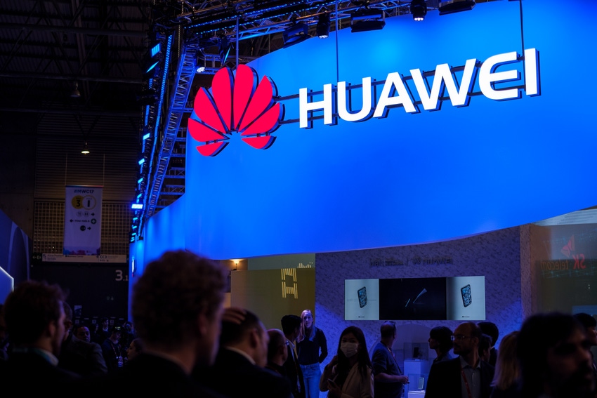 Huawei logo signage at MWC 2017