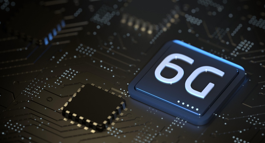 An image depicting "6G" on a circuit board representing the next generation of mobile wireless communications.