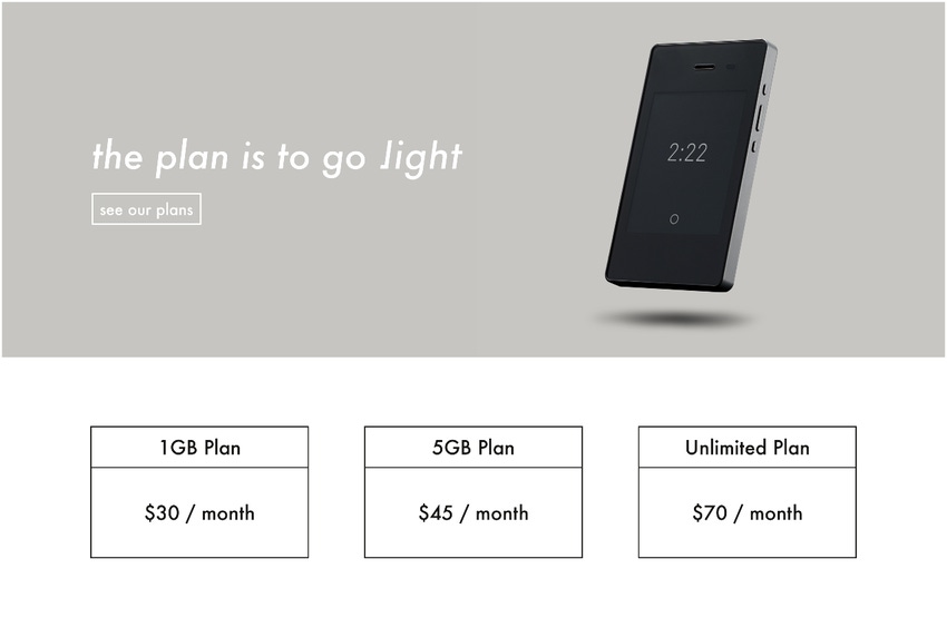 Light offers three plans for its Light Phone II.