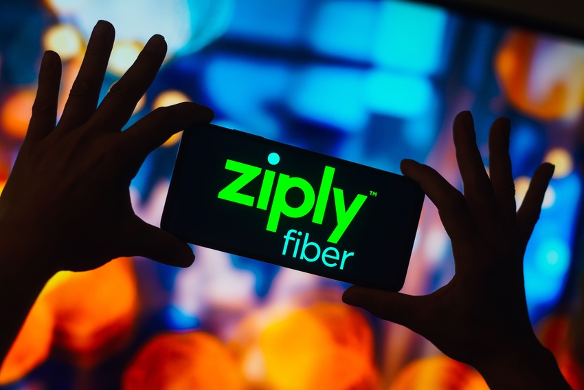 Ziply Fiber logo on a smartphone screen held by two hands