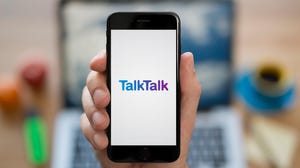 TalkTalk logo on smartphone screen