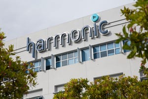 Harmonic logo on company headquarters building 