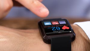 Fitness monitor on someone's wrist